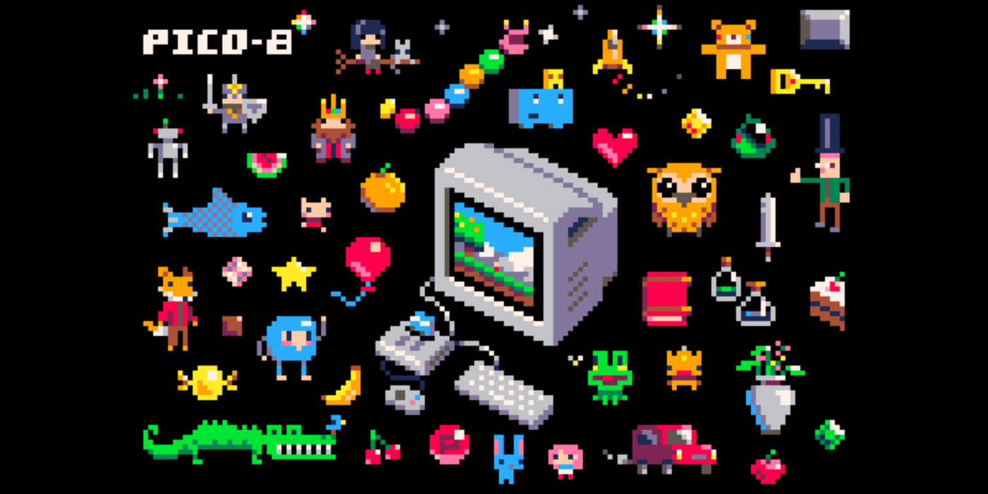 PICO-8 คอนโซลจำลอง แรม 64 KiB โหลดเกมด้วยภาพ PNG